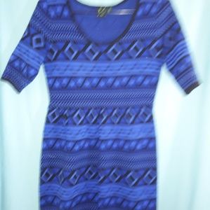 Black and blue sweater dress